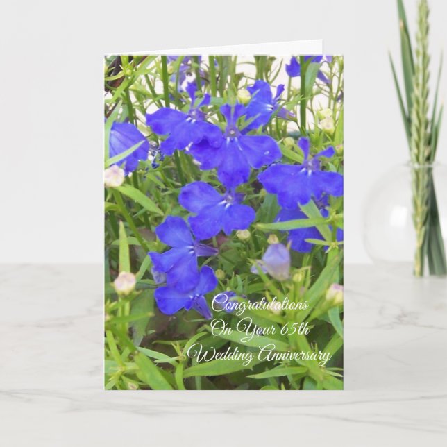Carte Lobelia 65e anniversaire de Mariage personnalisé (Devant)