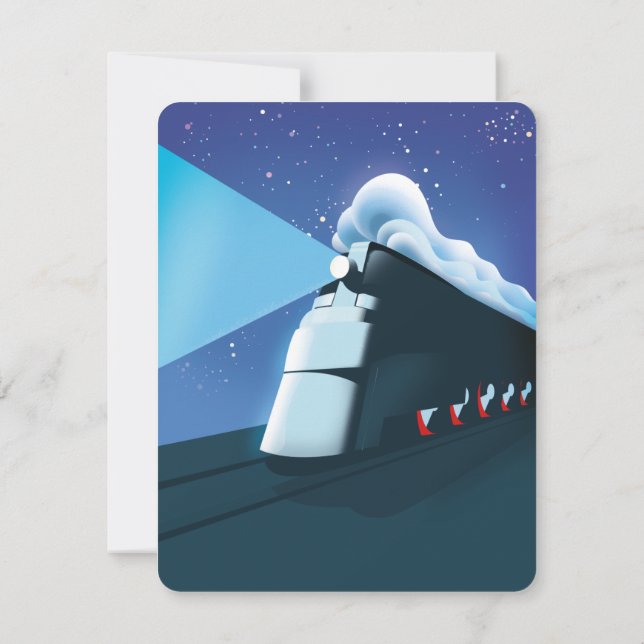 Carte Locomotive Art Déco (Dos)