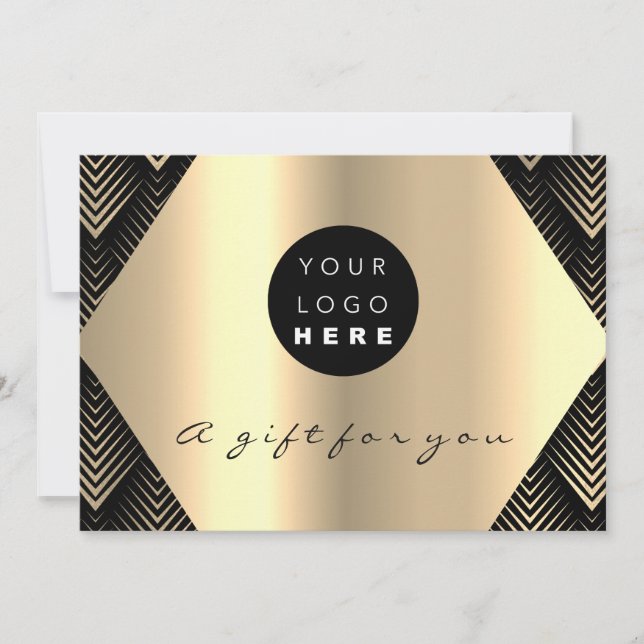 Carte Logo Certificat cadeau Black Gold Hair Maquillage (Devant)