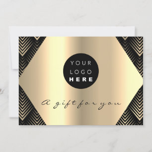 Carte Logo Certificat cadeau Black Gold Hair Maquillage