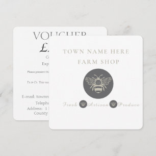 Carte Logo d'abeille pour la boutique de la ferme artisa