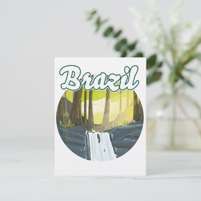 Carte Logo de la forêt tropicale Brésil (Debout devant)