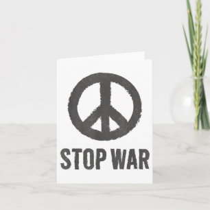 Carte Logo de la Paix Hippie symbole Stop War Protest Pa