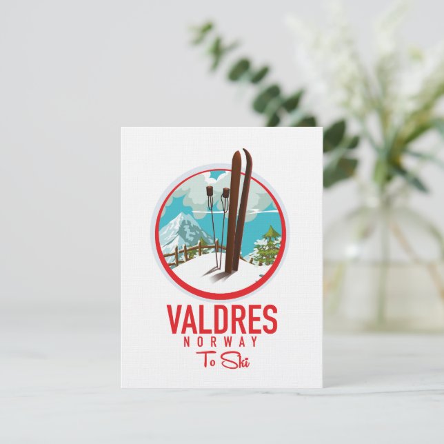 Carte Logo de ski de Valdres Norvège (Debout devant)