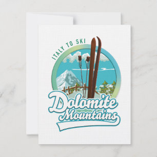Carte Logo de ski Dolomite Mountain Italie