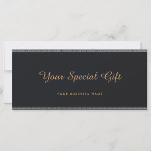 Carte Logo d'entreprise Certificat cadeau de script noir