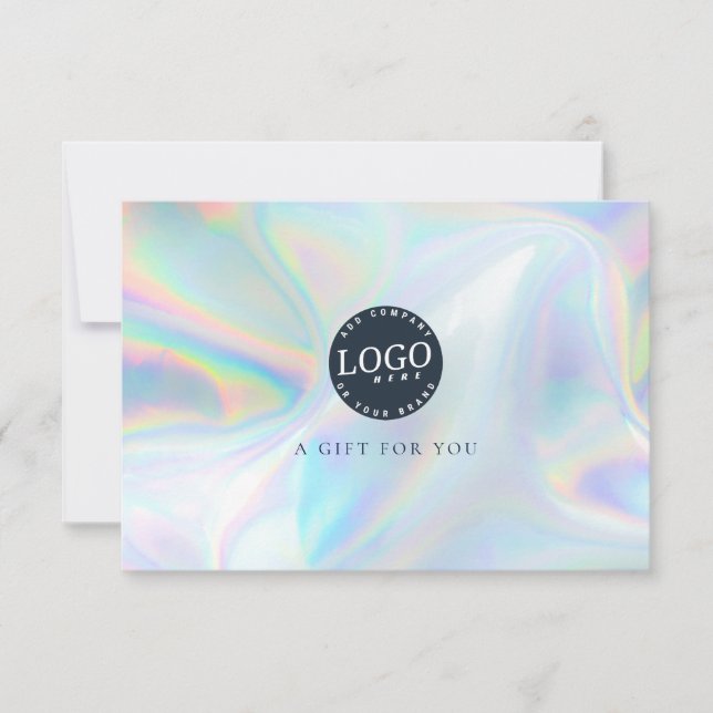 Carte Logo d'entreprise Élégant certificat cadeau hologr (Devant)