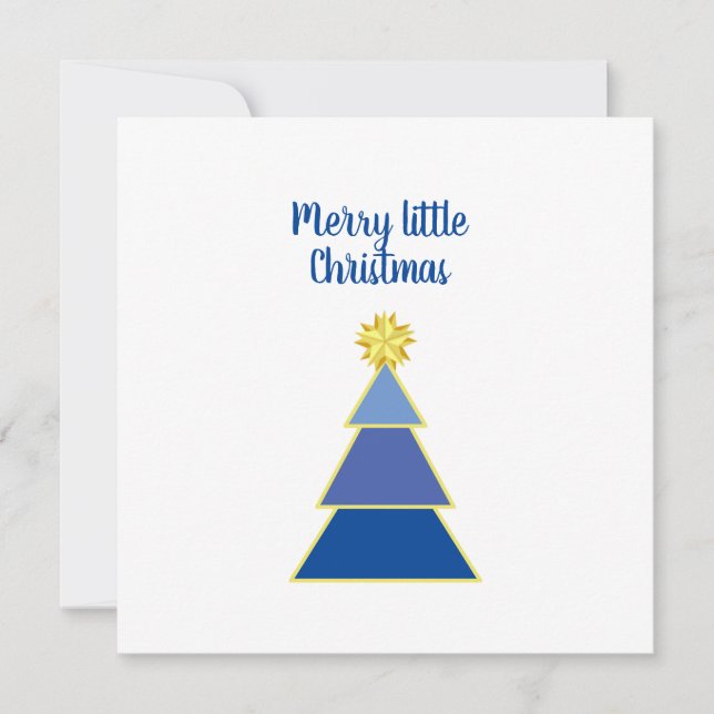 Carte Logo d'entreprise Joyeux Noël bleu Carré simple (Devant)