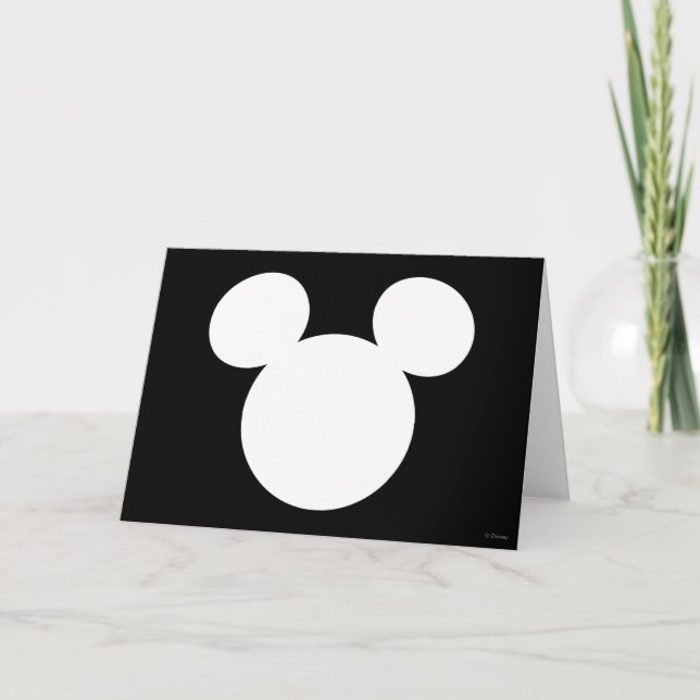 Carte Logo Disney | Icône Mickey blanc (Devant)