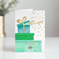 Logo Dons Amusants Joyeux Anniversaire Boîtes Vert