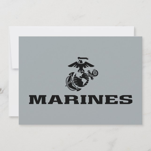 Carte Logo en noir empilé USMC (Devant)