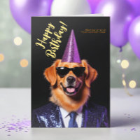 Logo Fun Funny Golden Retriever Party Anniversaire
