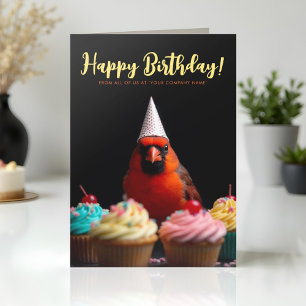 Carte Logo Fun mignon Entreprise Cardinal Bird Anniversa