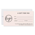 Logo moderne Simple Rose Blush Certificat cadeau