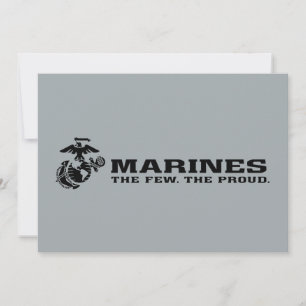 Carte Logo noir empilé USMC "The Rew, The Fiers"