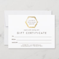 Logo Palms d'or sur le certificat cadeau blanc