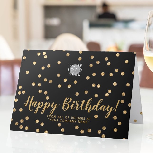 Carte Logo Parties scintillant Gold Confetti Group Busin (Créateur téléchargé)