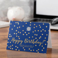 Logo Parties scintillant Gold Confetti Marine Blue