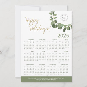 Carte Logo personnalisé 2025 complet Calendrier Wreath C