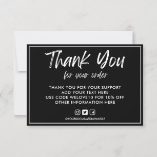 Carte Logo personnalisé noir et blanc Insertion multiméd