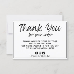 Carte Logo personnalisé noir et blanc Insertion multiméd