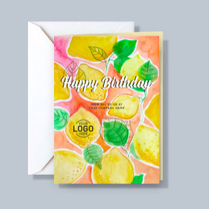 Carte Logo Personnalisé Whimsical Colorful Lemons Annive