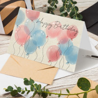 Logo Simple Aquarelle Ballons Business Anniversair