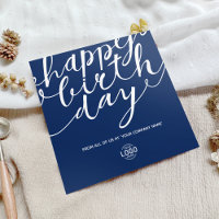 Logo Simple Bleu Blancs Script Entreprise Annivers