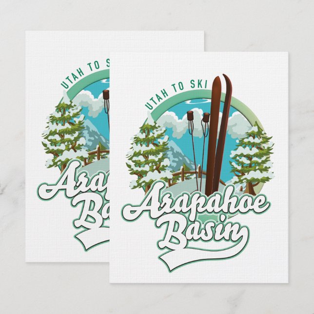 Carte Logo ski d'Arapahoe Basin Utah (Devant / Derrière)