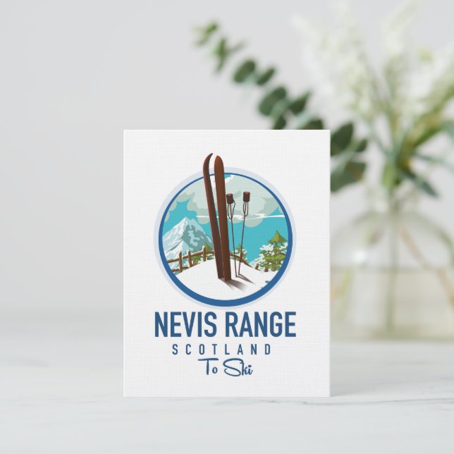 Carte logo ski Nevis Range Écosse (Debout devant)
