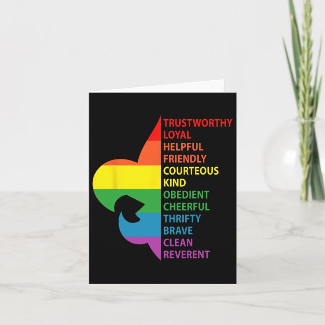 Carte Loi de Scoutisme de style arc-en-ciel mignon (Devant)