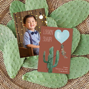 Carte Loin Sharp Cactus Blue Classroom Valentine Photo