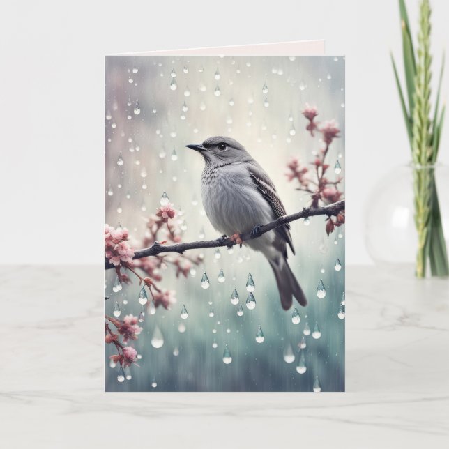 Carte L'oiseau dans la sympathie de la pluie (Devant)