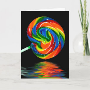Carte lollipop coloré sur noir