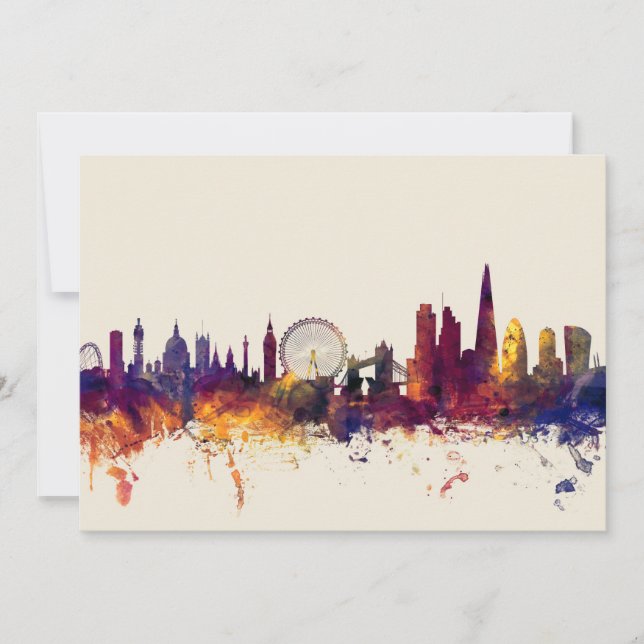 Carte London England Skyline (Devant)