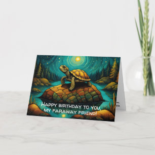 Carte Lonely Turtle Longue distance Ami Anniversaire