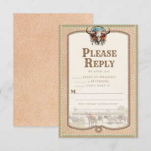 Carte Longhorn Western Reply Card