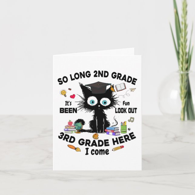 Carte Longue 2e année 3e année ici Je viens Graduation L (Devant)