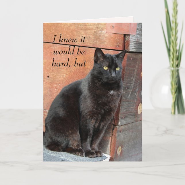 Carte Longuement Black Cat Miss You (Devant)