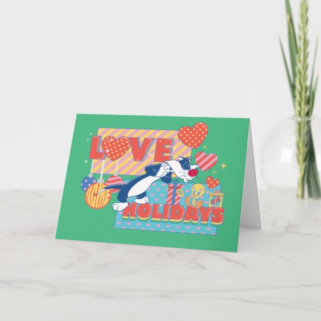 Carte LOONEY TUNES™ | SYLVESTER™ & TWEETY™Love Holidays (Devant)