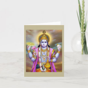 Carte Lord Vishnu Floral Art