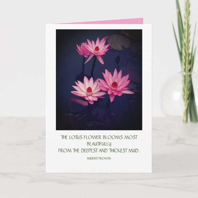 Carte Lotus avec citation (Devant)