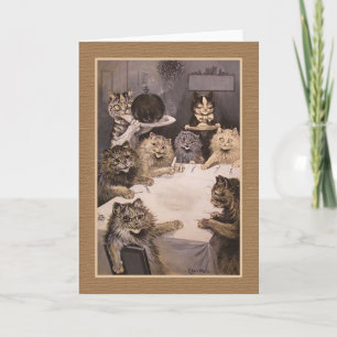 Carte Louis Wain Cats "Cat Feast" Greeting Card