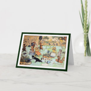 Carte Louis Wain - chats dans le jardin