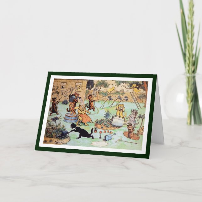 Carte Louis Wain - chats dans le jardin (Devant)