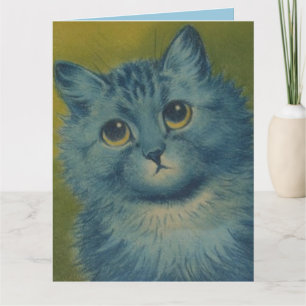 CARTE LOUIS WAIN CUTE CHAT ANNIVERSAIRE SALUER