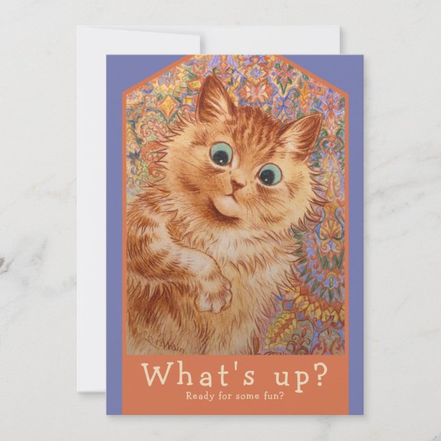 Carte Louis Wain Ginger cat CC1085 Anniversaire (Devant)