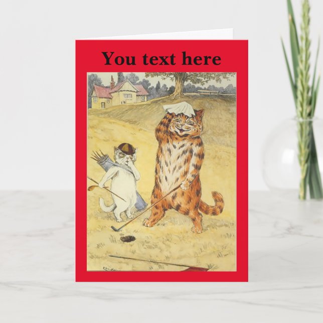 Carte Louis Wain Golfing Cats (Devant)