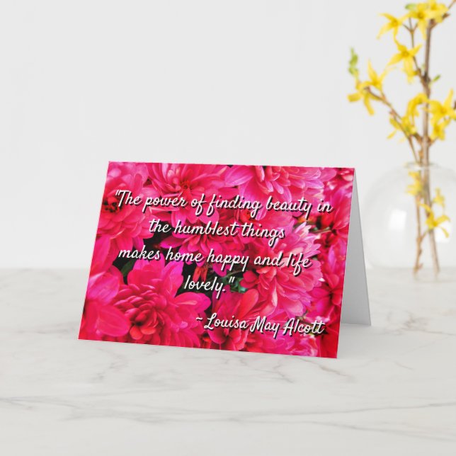 Carte Louisa May Alcott Cite Humble Beauty Card (Fleur jaune)