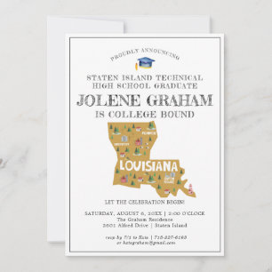 Carte Louisiane Fête de fin d'études pour un départ ve